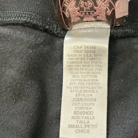 Juicy Couture Velour Flare Track Pants  Black Velvet Y2K Vintage - Picture 4 of 6